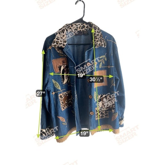 Vintage New Directions Women Medium Embroidery‎ Animal Print Blue Denim Jean - Picture 8 of 9